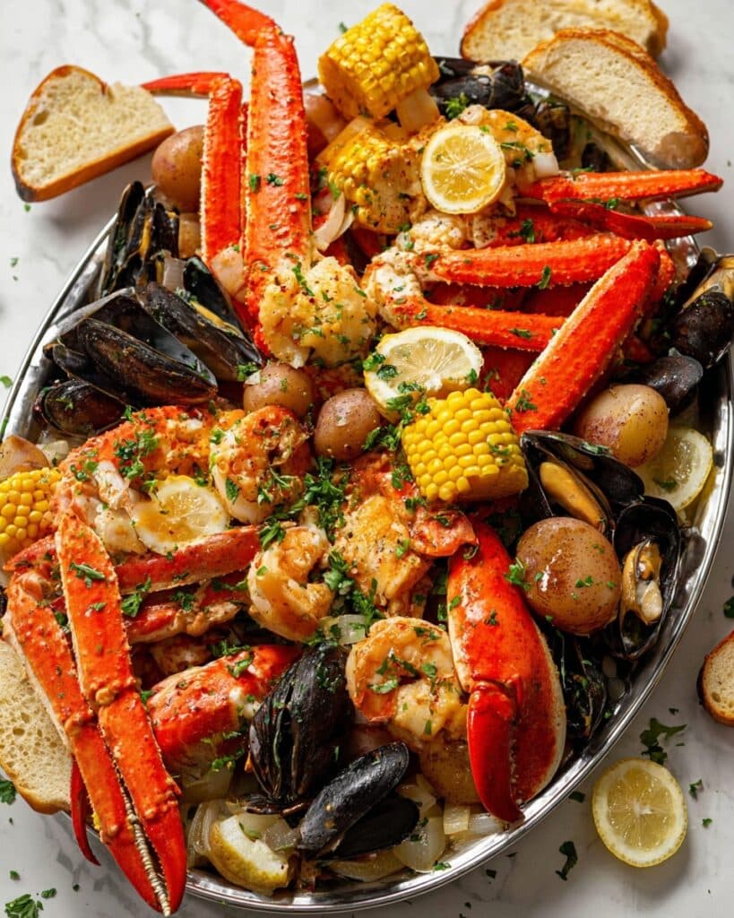 Cajun Seafood Boil with Garlic Butter Sauce Recipe