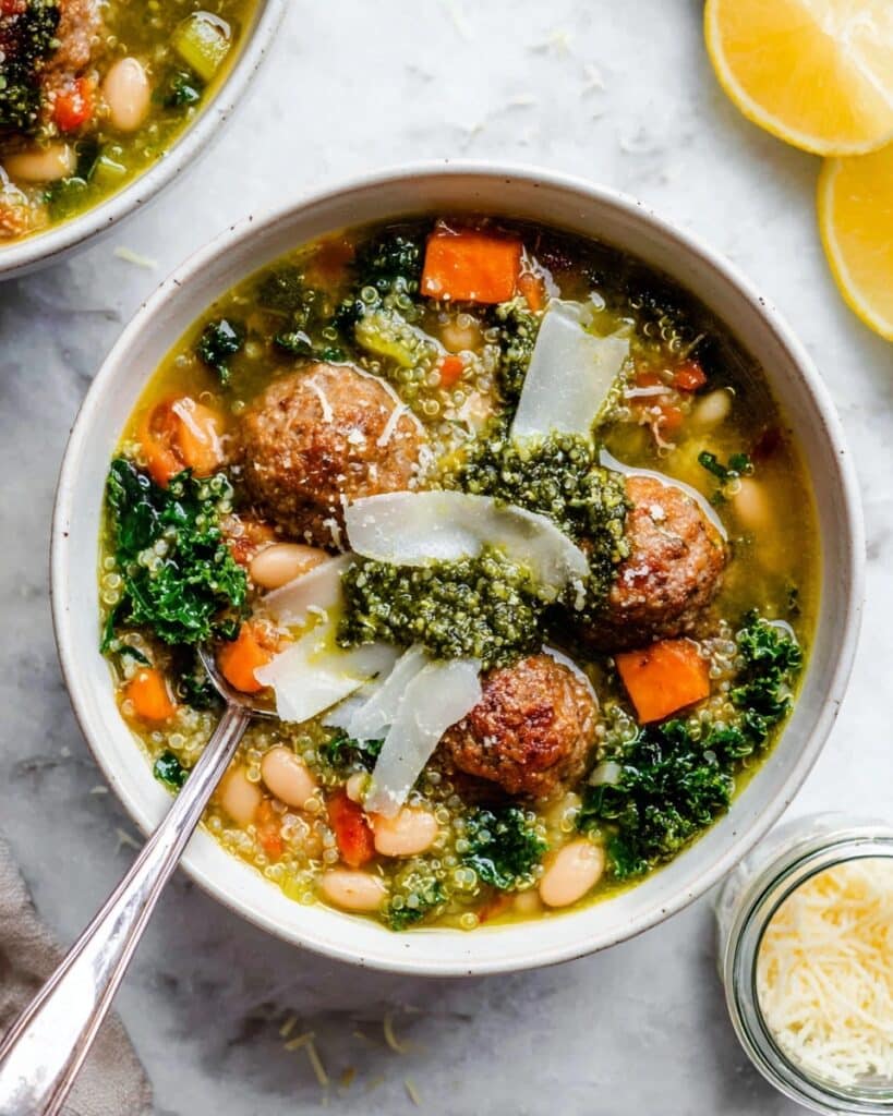 Italian Wedding Soup with Turkey or Chicken Meatballs Recipe