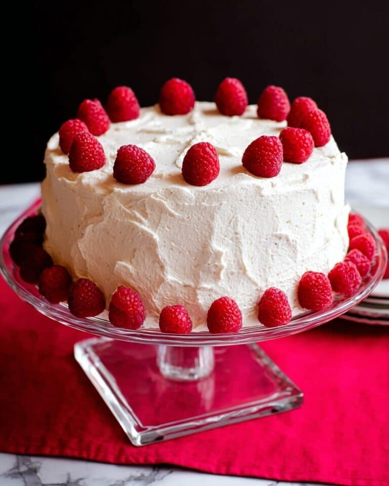 Angel Food Cake with Raspberries and Almond Whipped Cream Recipe