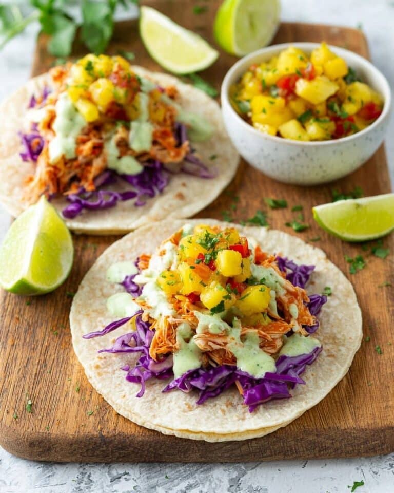 Pulled Chicken Tacos with Pineapple Salsa Recipe