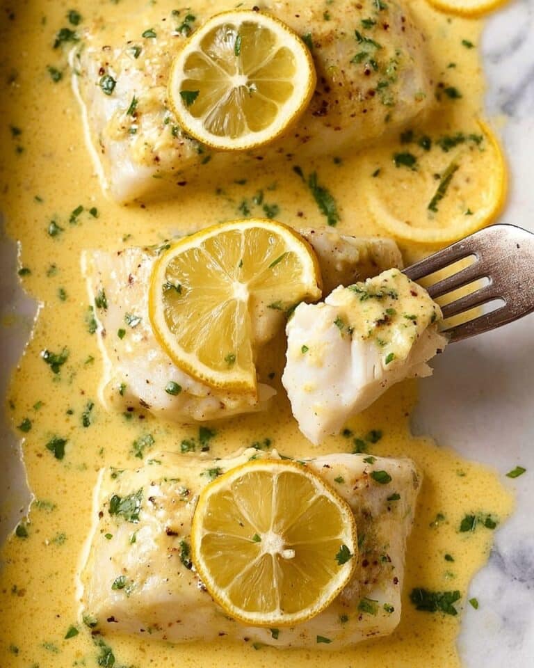 Baked Fish with Lemon Cream Sauce Recipe