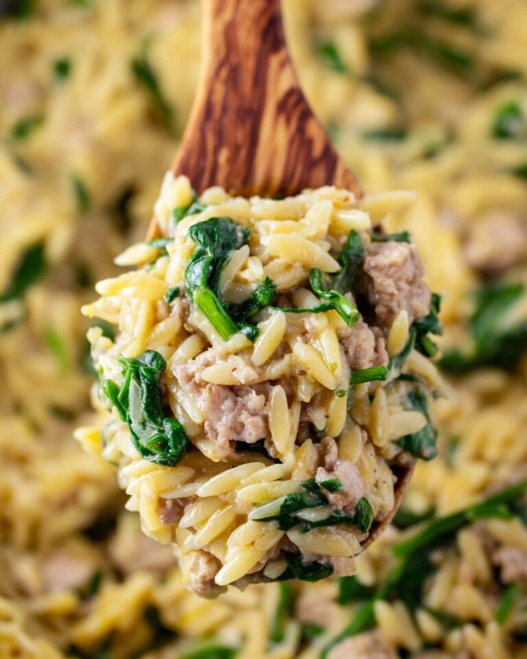 Ground Turkey Spinach Pasta in a Lemon Parmesan Sauce Recipe