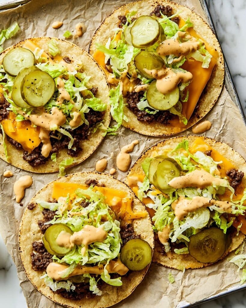 Smash Burger Tacos (Big Mac Tacos) Recipe