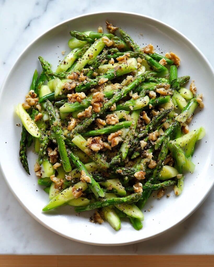 Raw Asparagus Salad with Walnuts, Parmesan, and Lemon Recipe