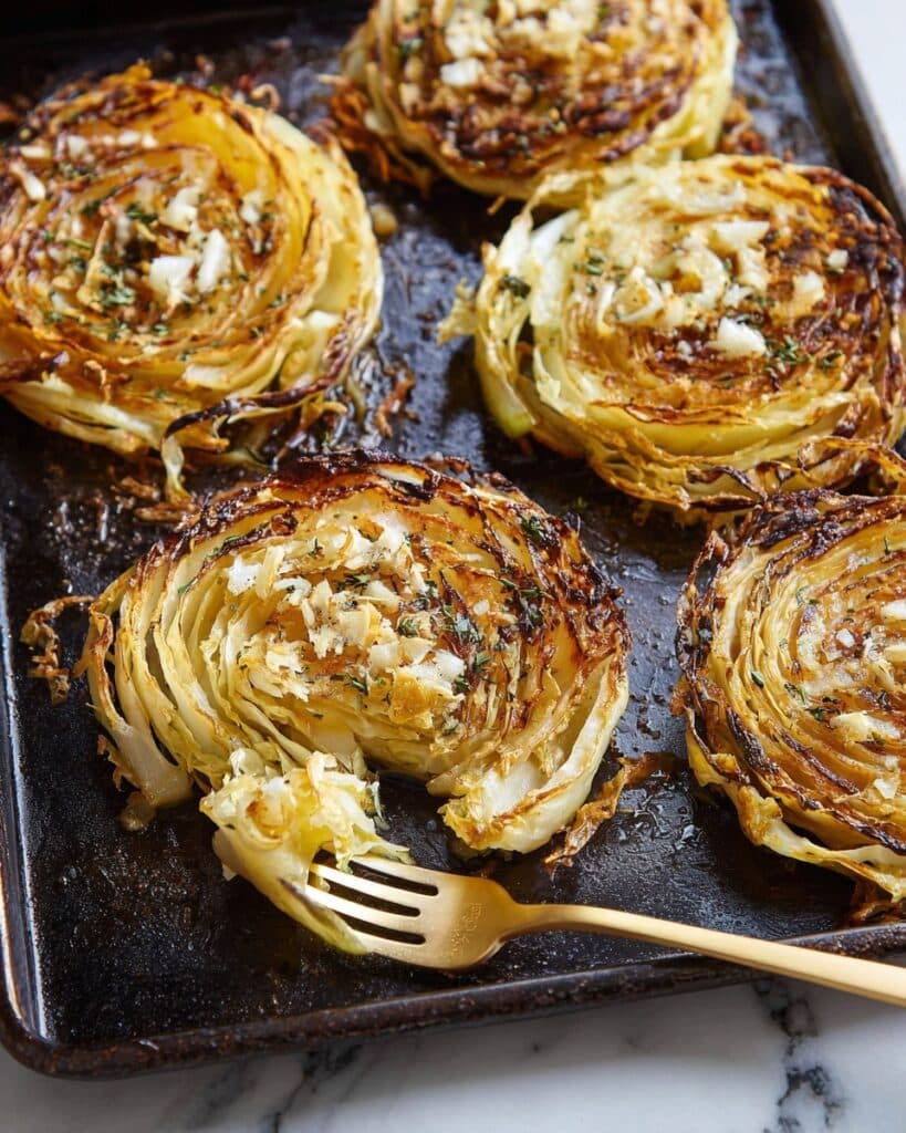 Garlic Butter Roasted Cabbage Recipe