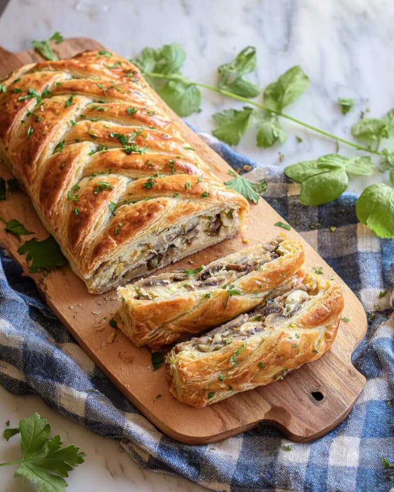 Creamy Mushroom Puff Pastry Braid Recipe