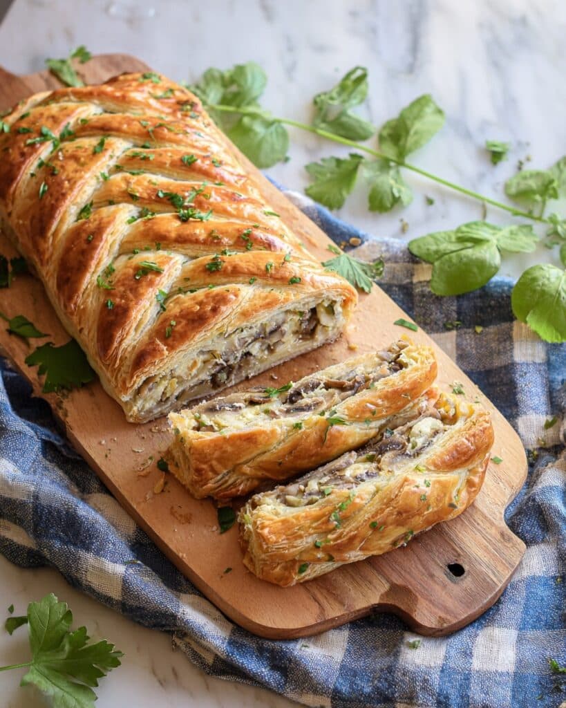 Creamy Mushroom Puff Pastry Braid Recipe