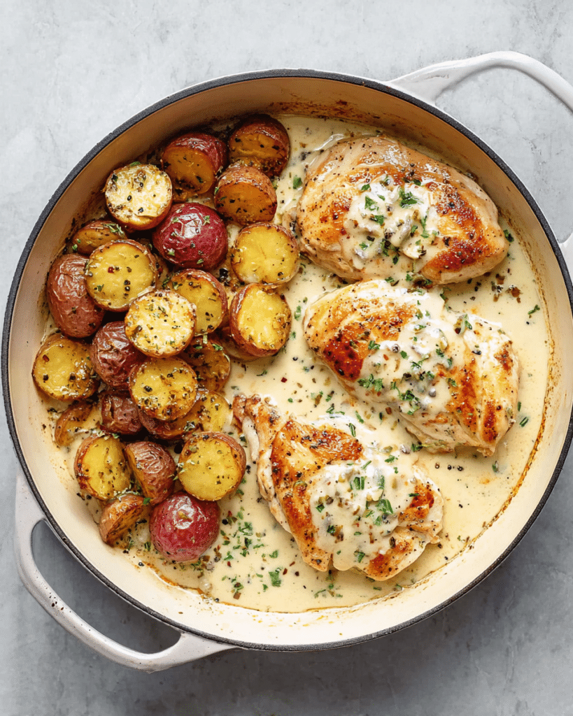 Chicken and Potatoes with Dijon Cream Sauce Recipe