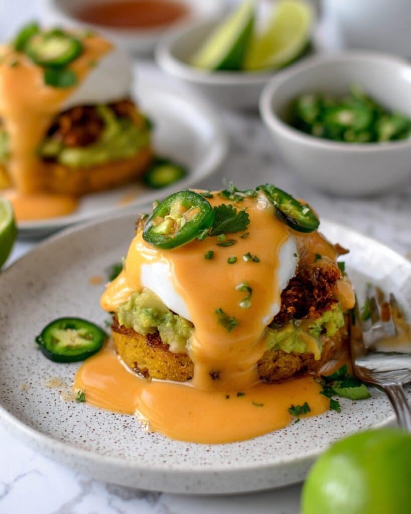 Mexican Eggs Benedict with Butternut Squash, Chorizo, and Chipotle Hollandaise Recipe