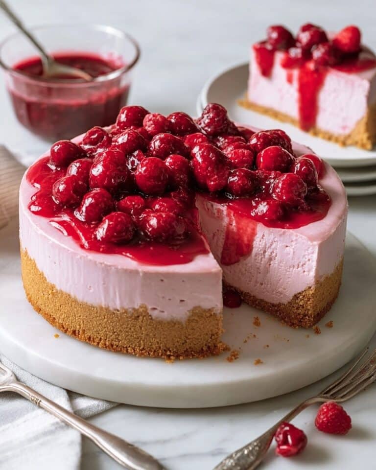 Easy Baked Raspberry Cheesecake Recipe