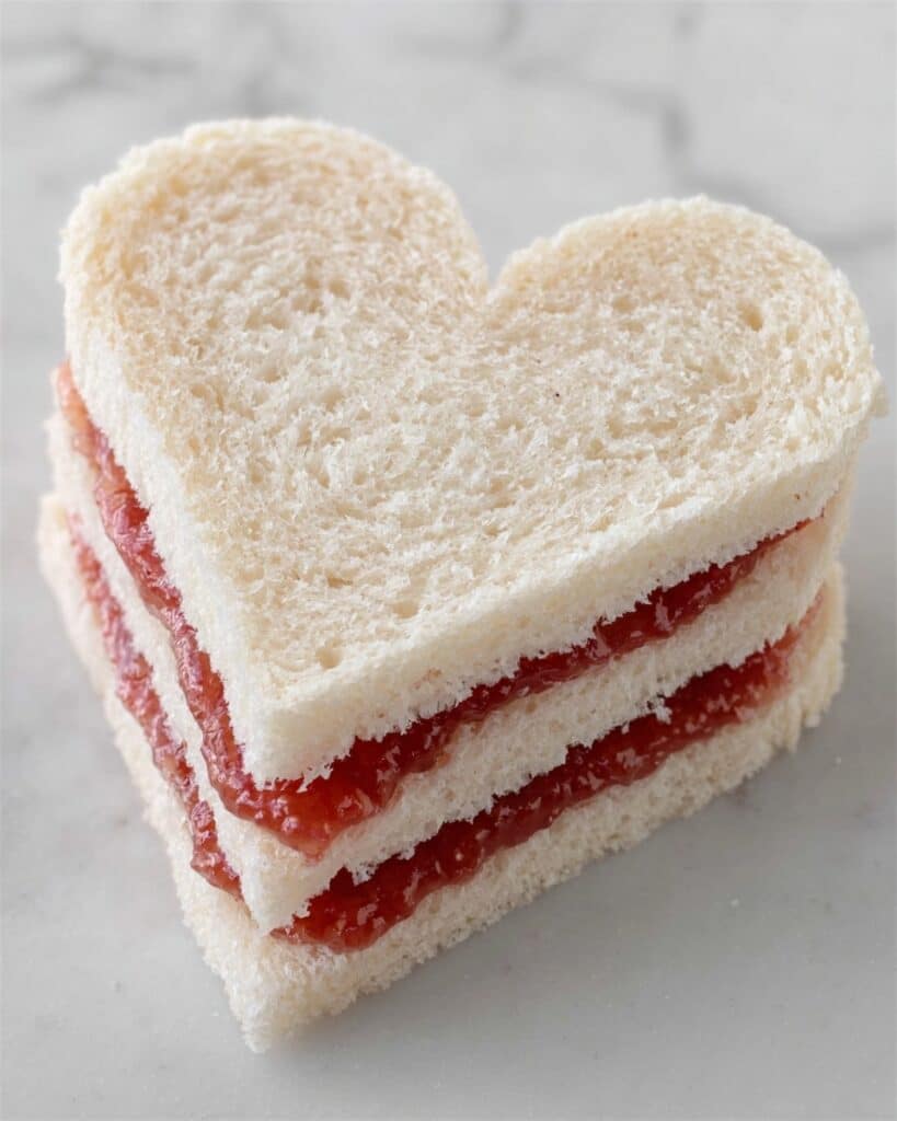 Strawberry Cream Cheese Heart Tea Sandwiches Recipe