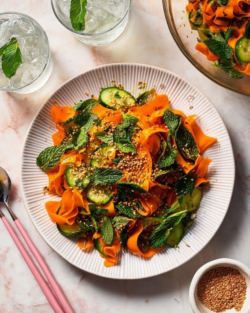 Asian Carrot Cucumber Ribbon Salad Recipe