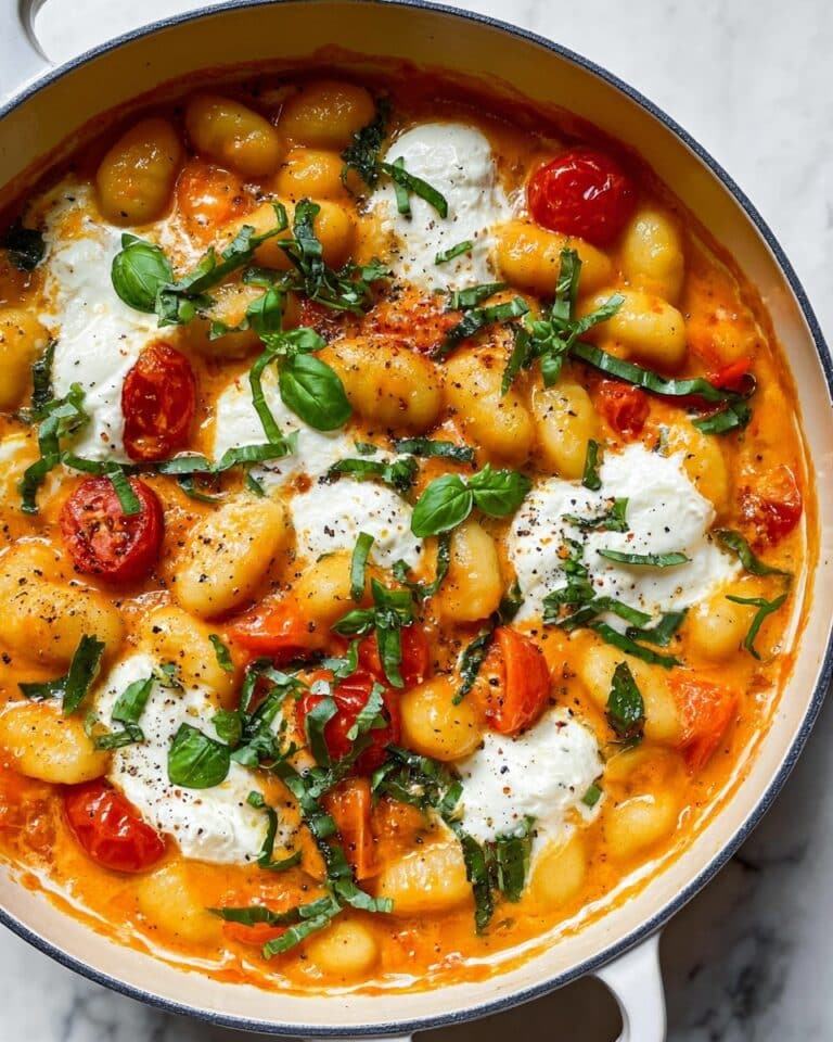30 Minute Creamy Tomato Gnocchi with Burrata Recipe