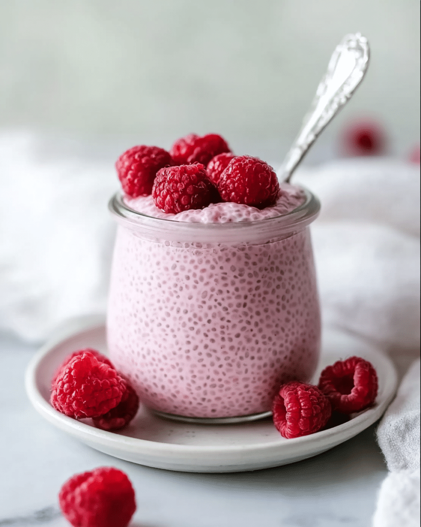 Raspberry Chia Pudding Sweetened with Maple Syrup Recipe