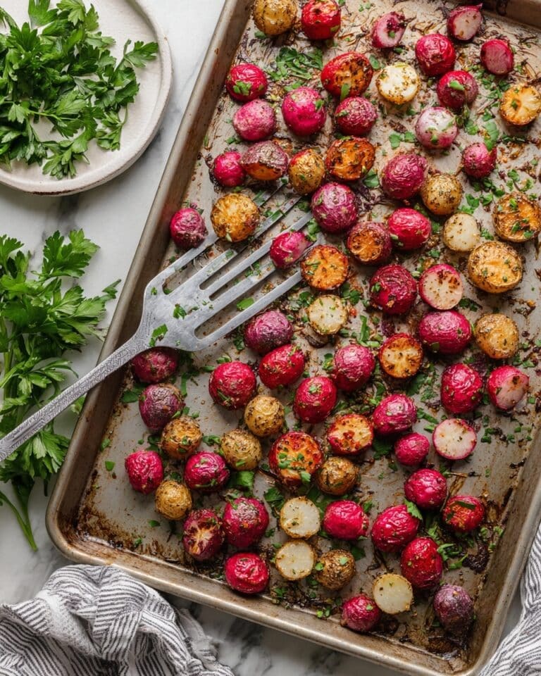 25-Minute Garlic Roasted Radishes Recipe