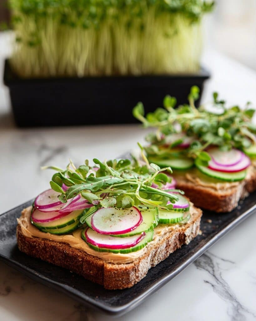 Avocado, Radish, and Hummus Toasts Recipe