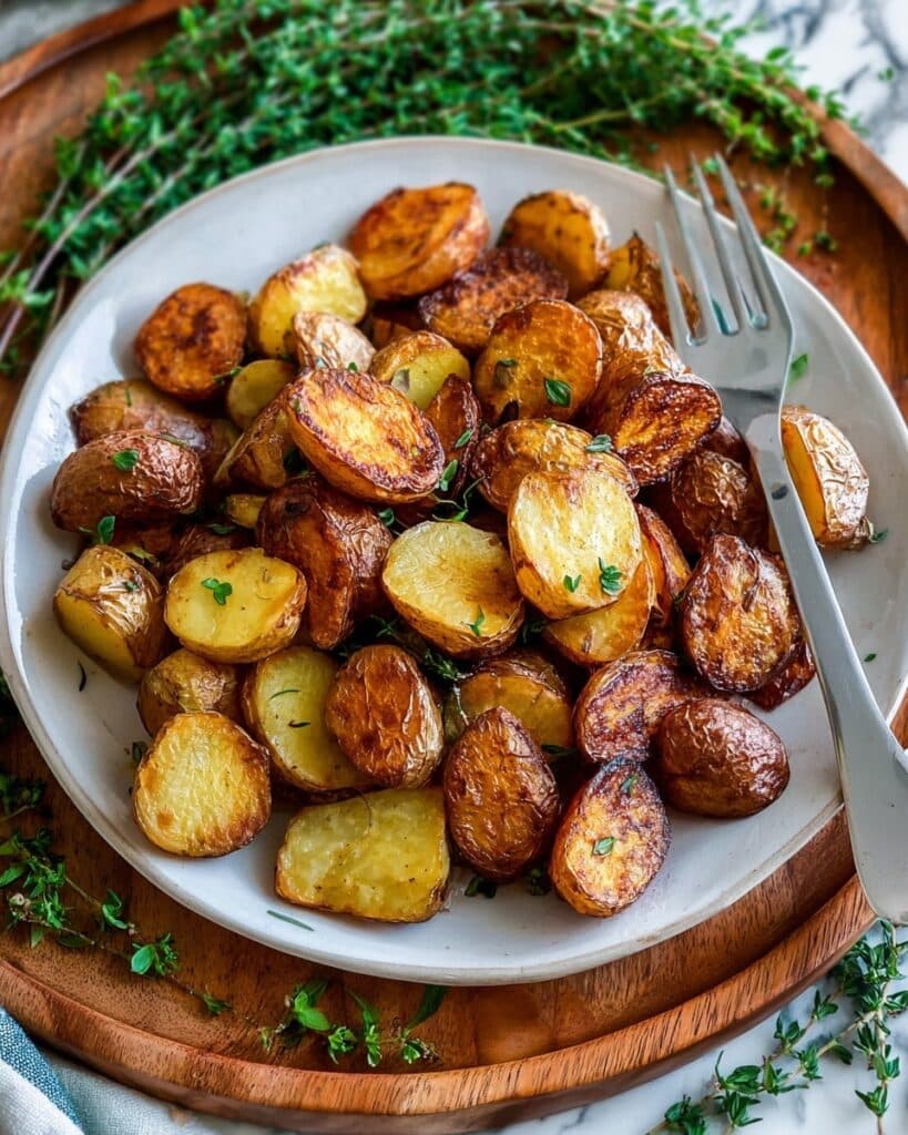 Oven Roasted Red Potatoes with Garlic, Herbs, and White Wine Vinegar Recipe