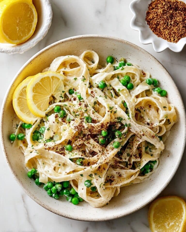 Creamy Pasta e Piselli with Vegan Parmesan and Toasted Breadcrumbs Recipe