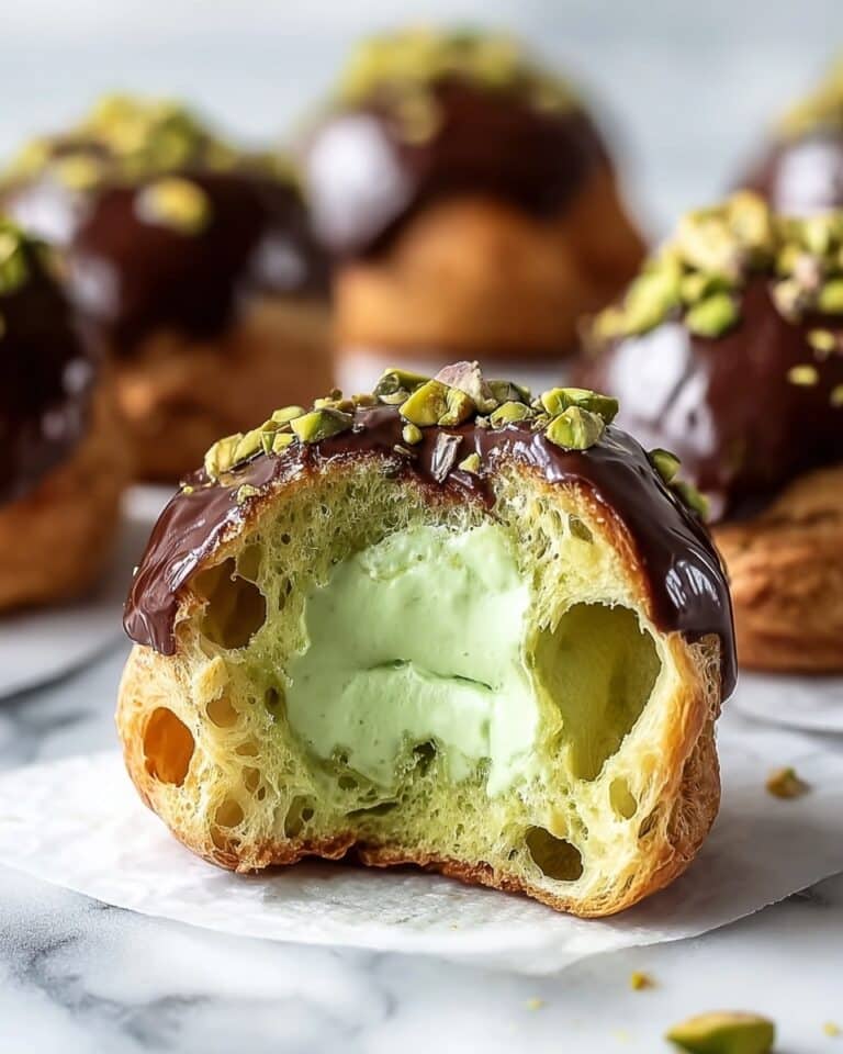 Pistachio Chocolate Choux Buns Recipe