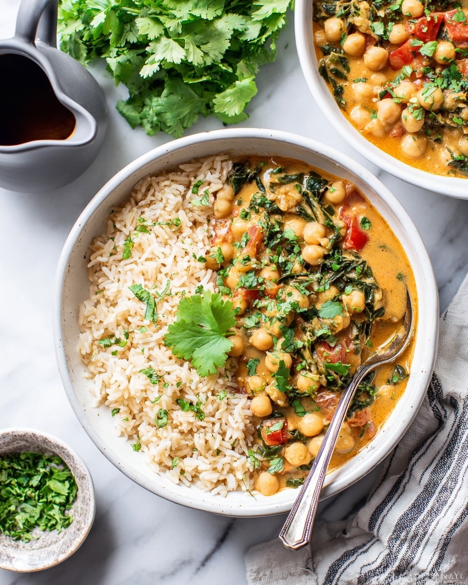 35 Minute Chickpea Spinach Curry with Coconut Milk | Quick & Flavorful