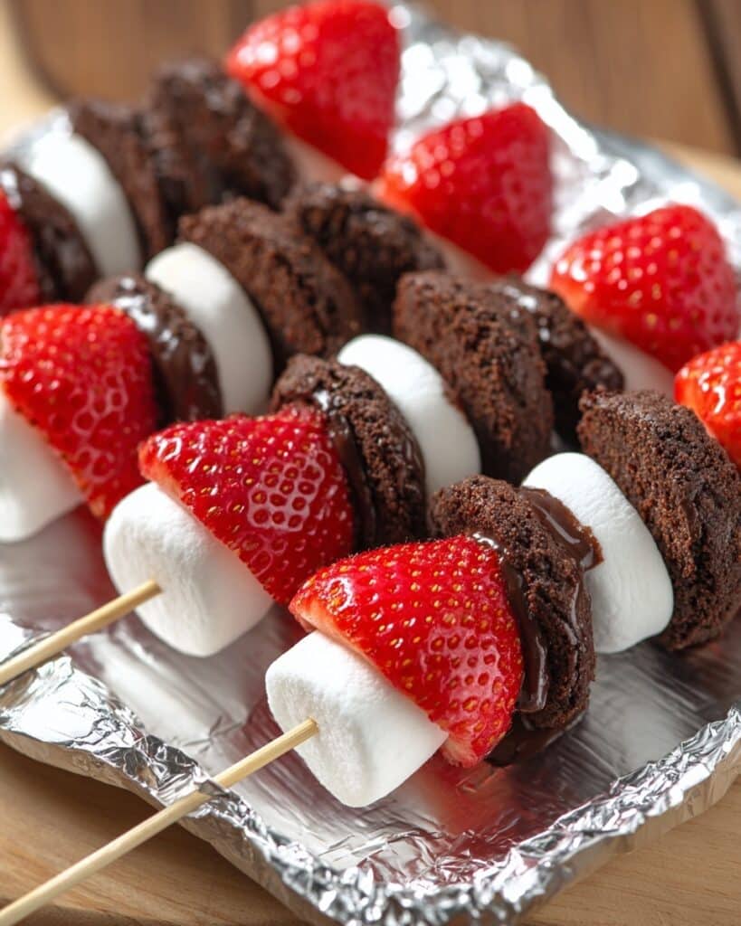 Strawberry Brownie Kabobs Recipe