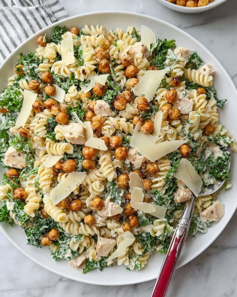The Best Kale Chicken Caesar Pasta Salad Recipe