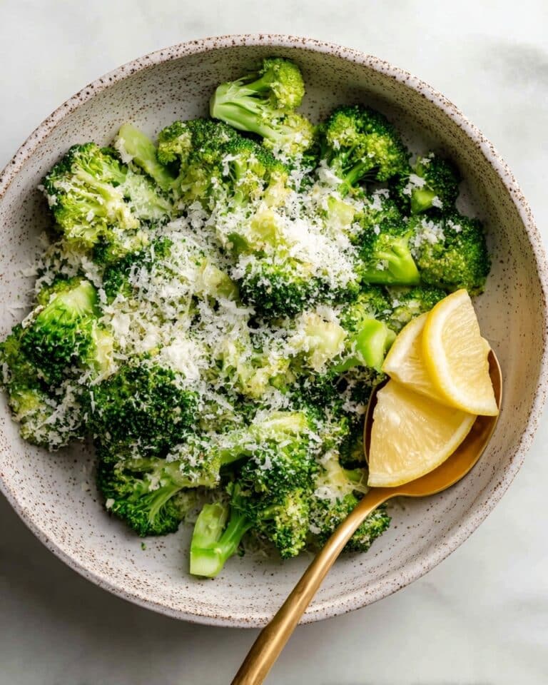 Garlic Lemon Parmesan Steamed Broccoli Recipe