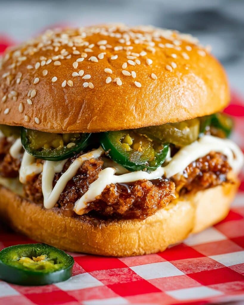 Jalapeno Honey Drenched Crispy Fried Chicken Sandwich Recipe