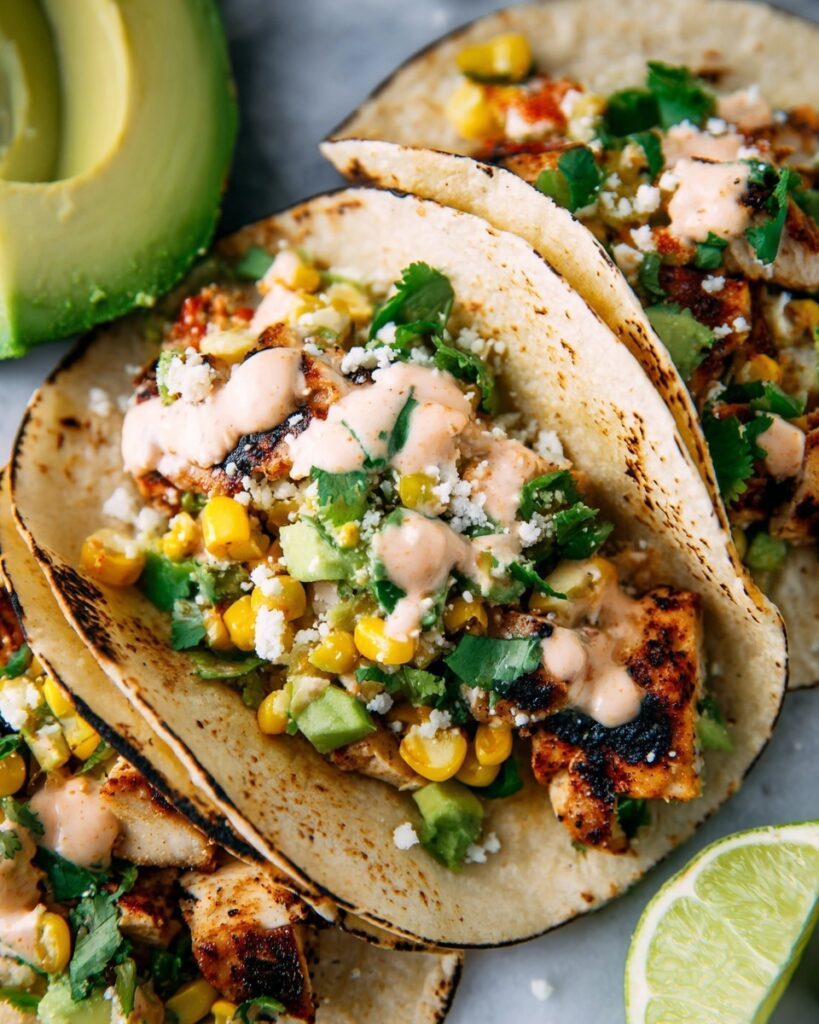 Mexican Street Corn Chicken Tacos Recipe