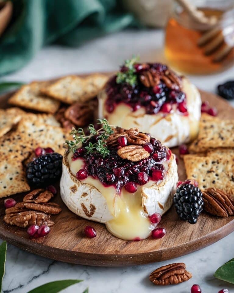 Baked Brie with Blackberry Compote and Spicy Candied Pecans Recipe