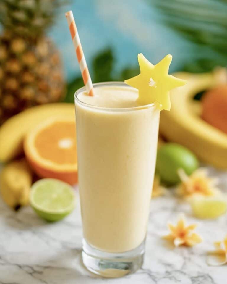 Tropical Smoothie with Orange, Coconut, and Banana Recipe