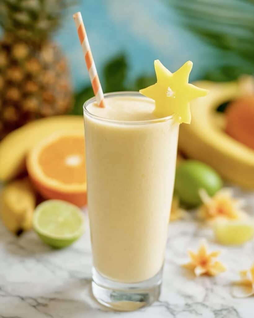 Tropical Smoothie with Orange, Coconut, and Banana Recipe
