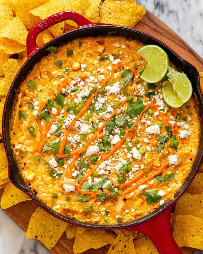 Street Corn Buffalo Chicken Dip Recipe