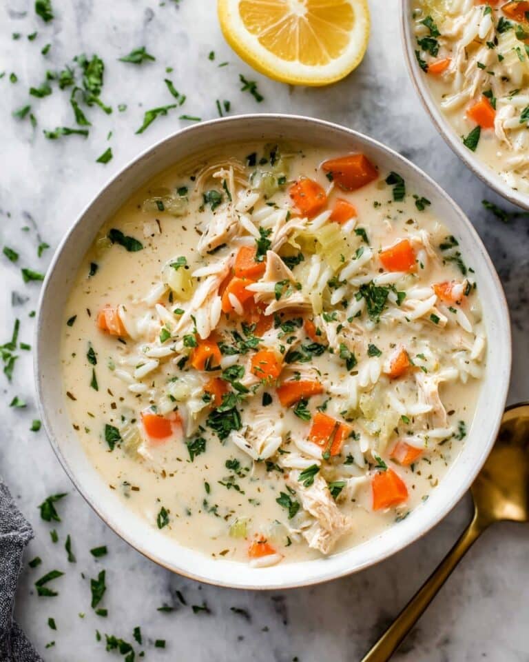 Creamy Lemon Chicken Orzo Soup Recipe