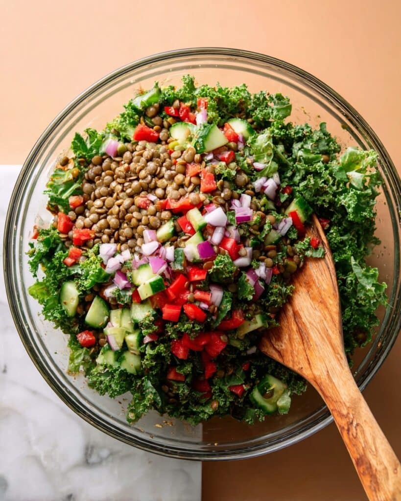 Kale Lentil Salad with Lemon Dressing Recipe