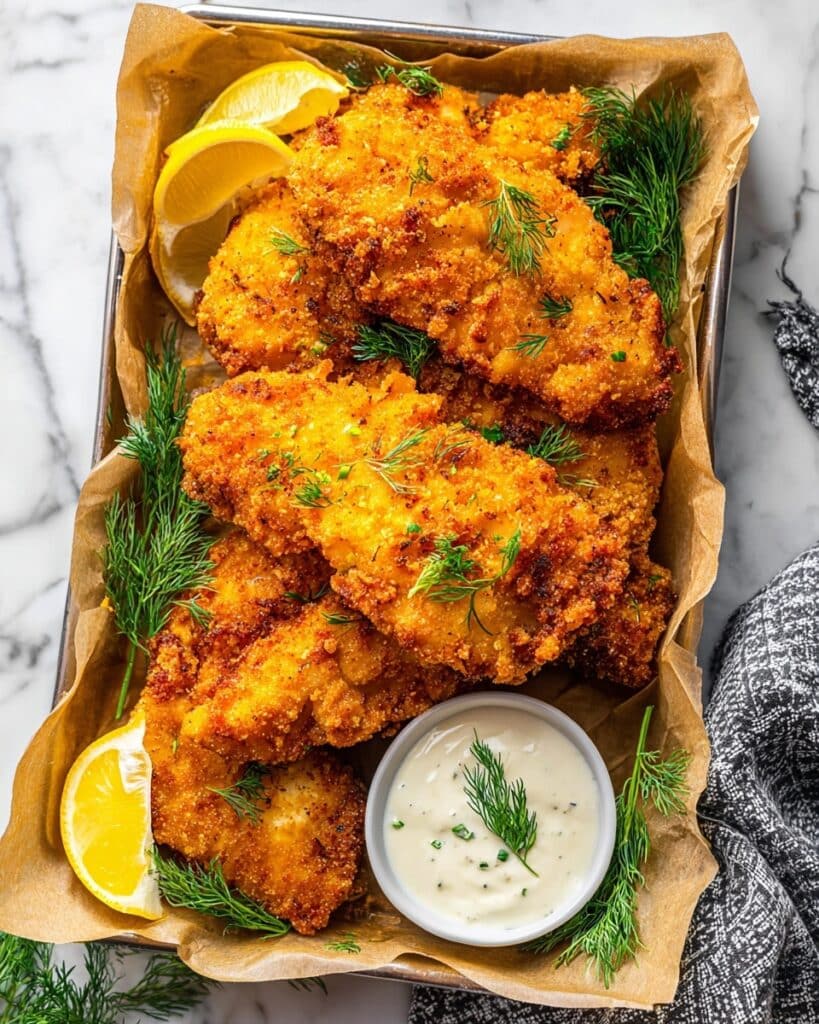 Parmesan Chicken Tenders with Buttermilk Ranch Dressing Recipe