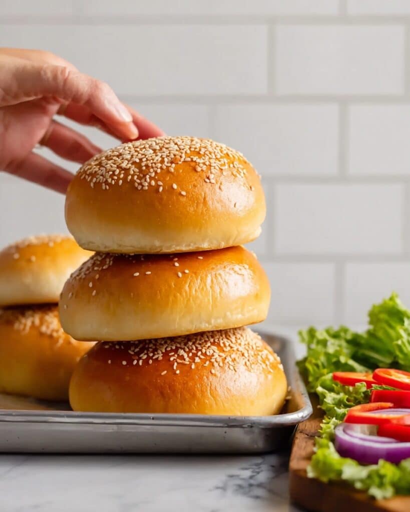 Homemade Light and Fluffy Hamburger Buns Recipe