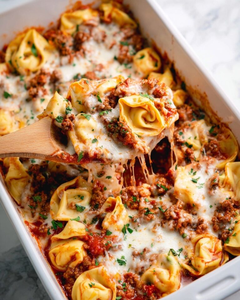 Baked Cheese Tortellini with Meat Sauce Recipe