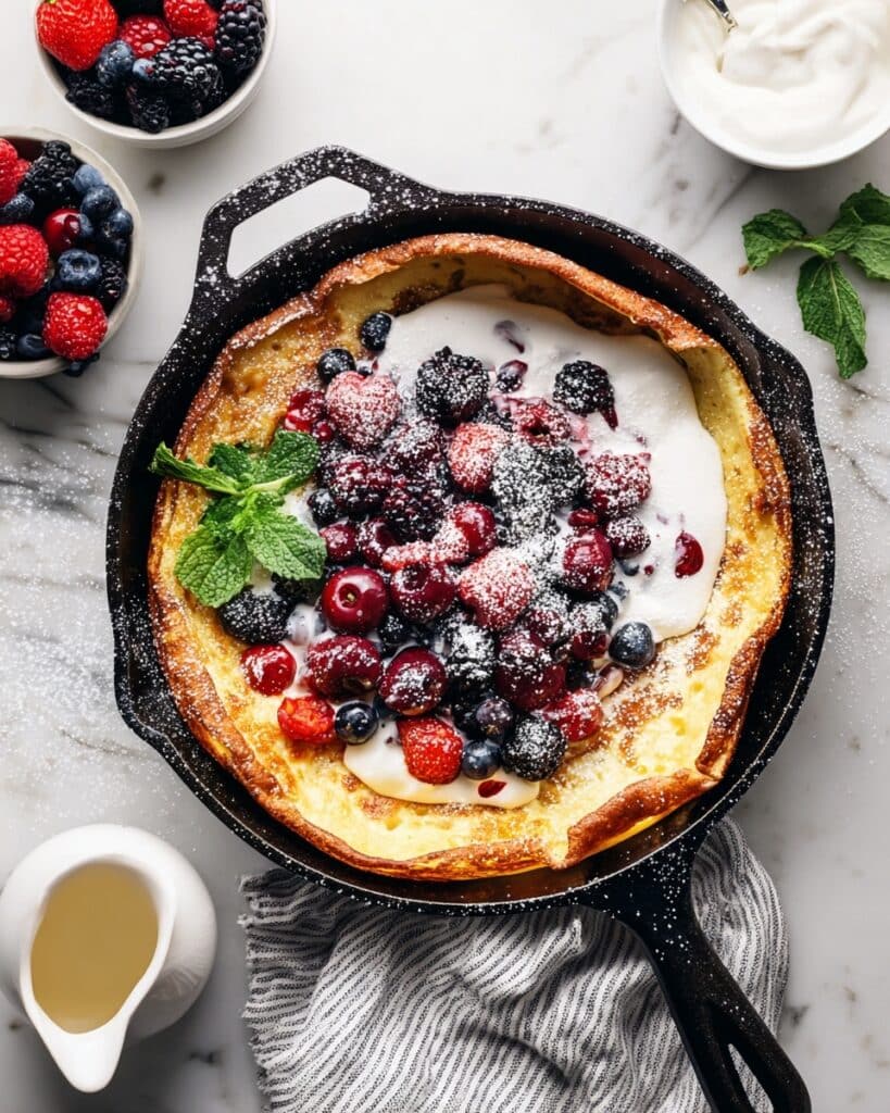 Delicious Dutch Baby Pancake with Optional Caramel Syrup Recipe