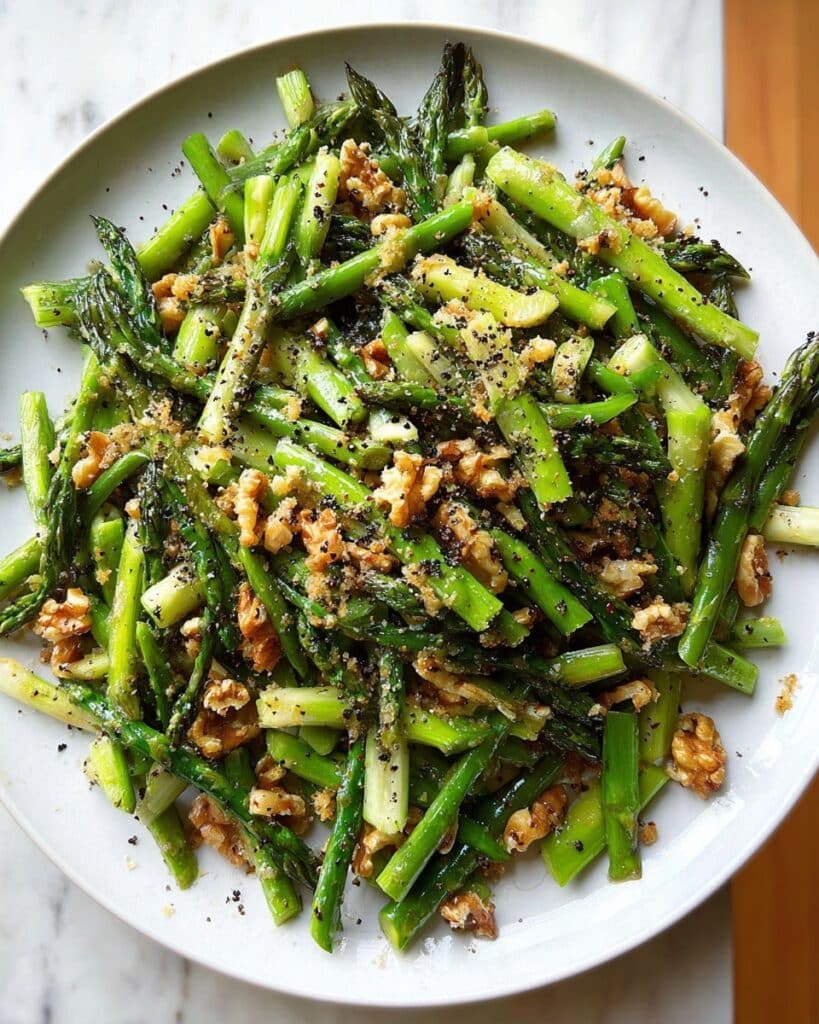 Raw Asparagus Salad with Walnuts and Parmesan Recipe