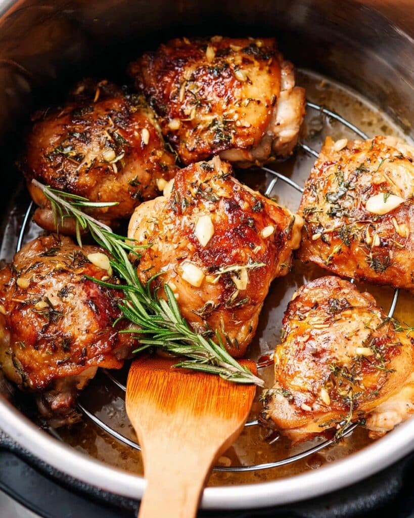 Instant Pot Chicken Thighs with Garlic Butter and Herbs Recipe