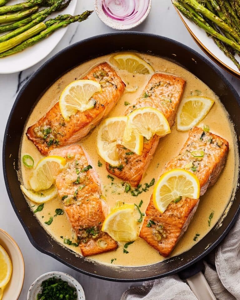 Salmon with Creamy Lemon Dill Sauce Recipe