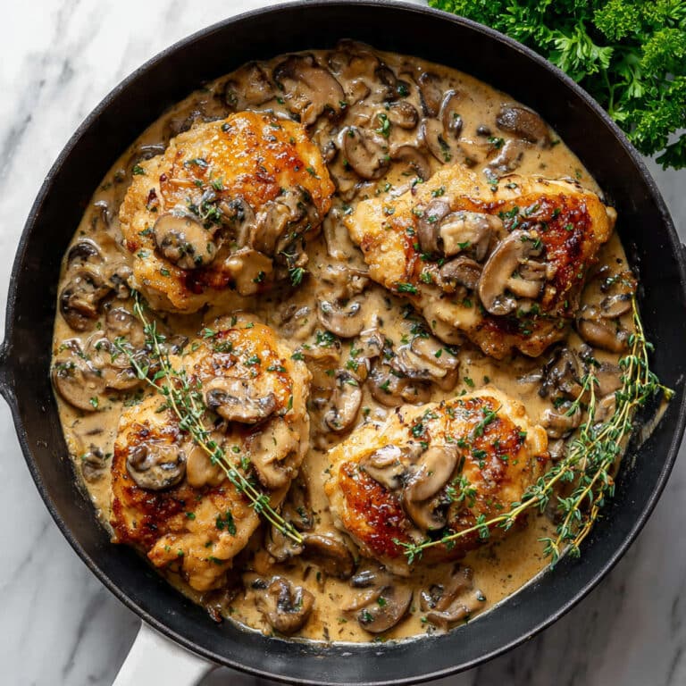 Skillet Chicken with Mushroom Pan Sauce Recipe