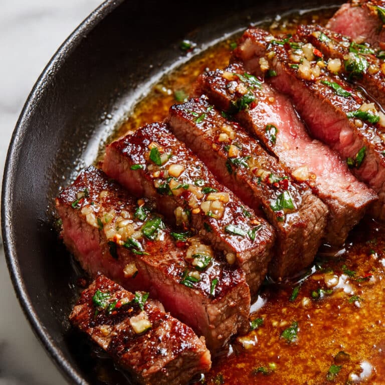 Garlic Butter Skillet Flank Steak Oven Recipe