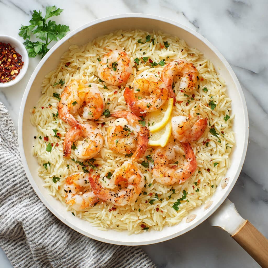 One-Pot Shrimp Scampi and Orzo Recipe