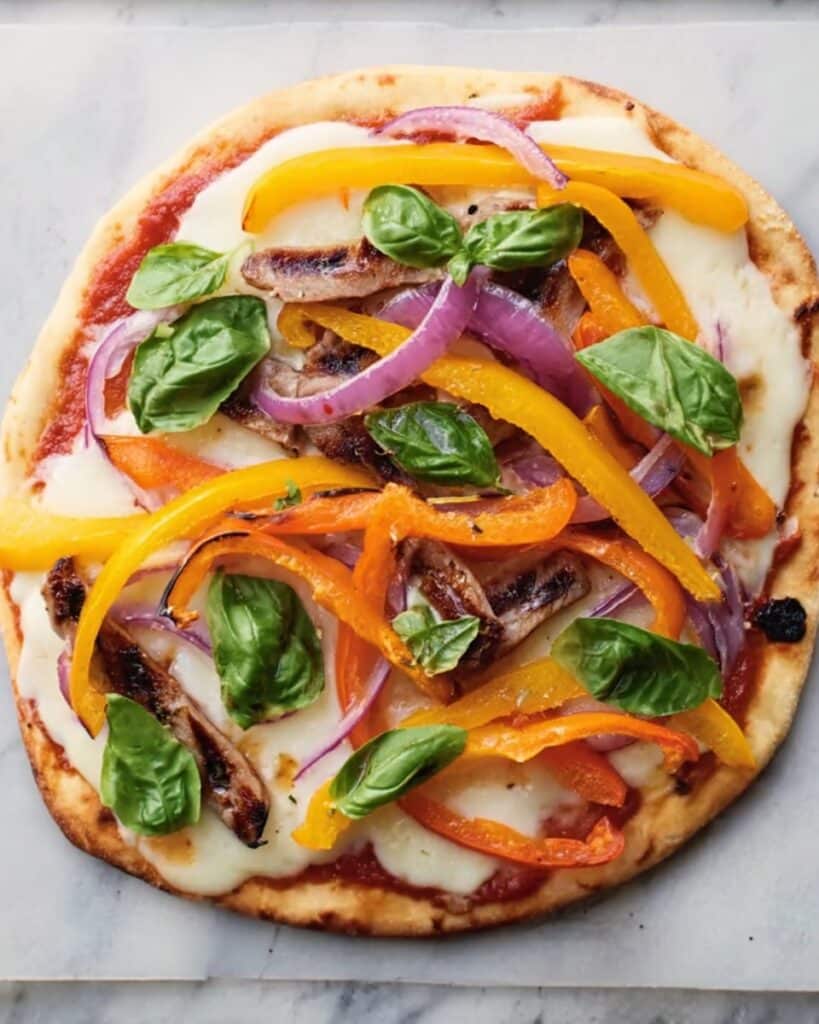 Flatbread Chicken and Veggie Pizza Recipe