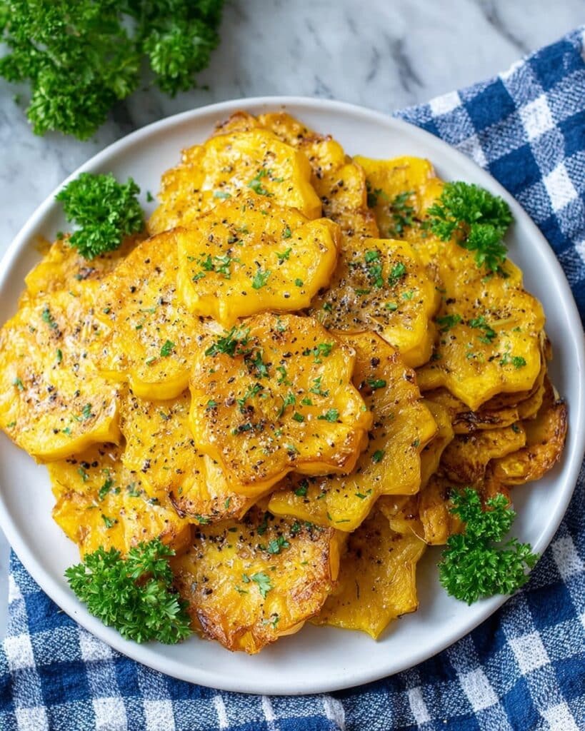 Crispy Baked Smashed Potatoes with Garlic, Parmesan, and Parsley Recipe