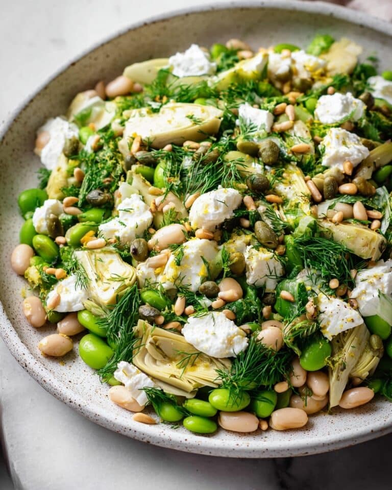 White Bean Salad with Edamame, Artichokes, and Feta Recipe