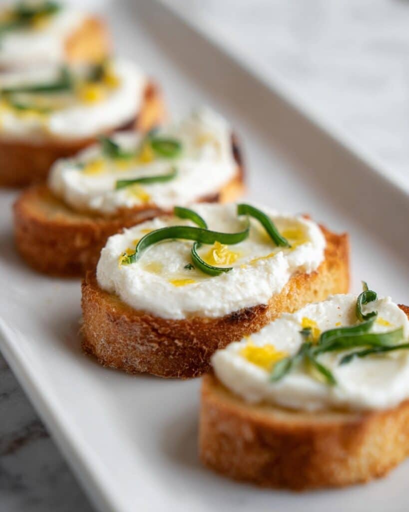 Lemon Crostini with Honey and Basil Recipe