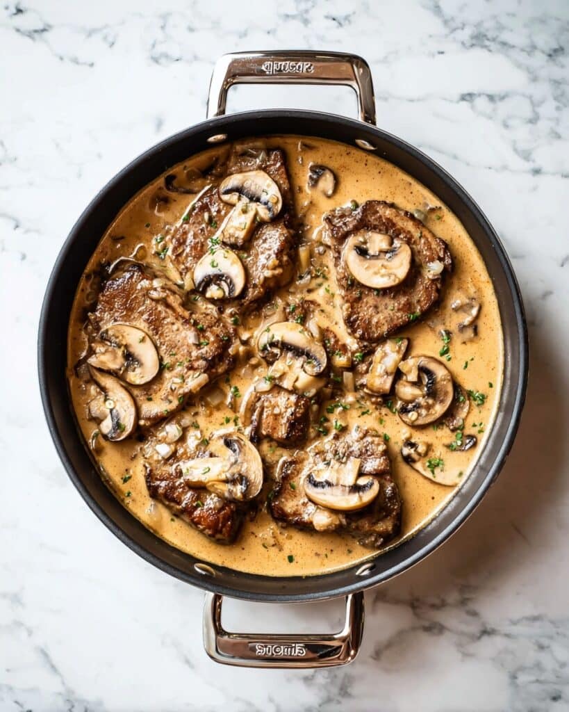Steak Diane with Mushroom and Lemon Cream Sauce Recipe
